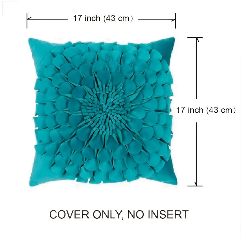 3D Flower Pattern Throw Pillowcase for Home Decor 18x18in