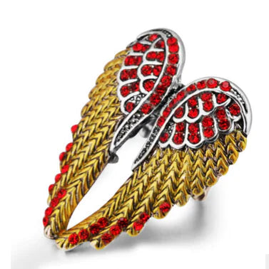 Angel Wings Ring with Rhinestones for Women