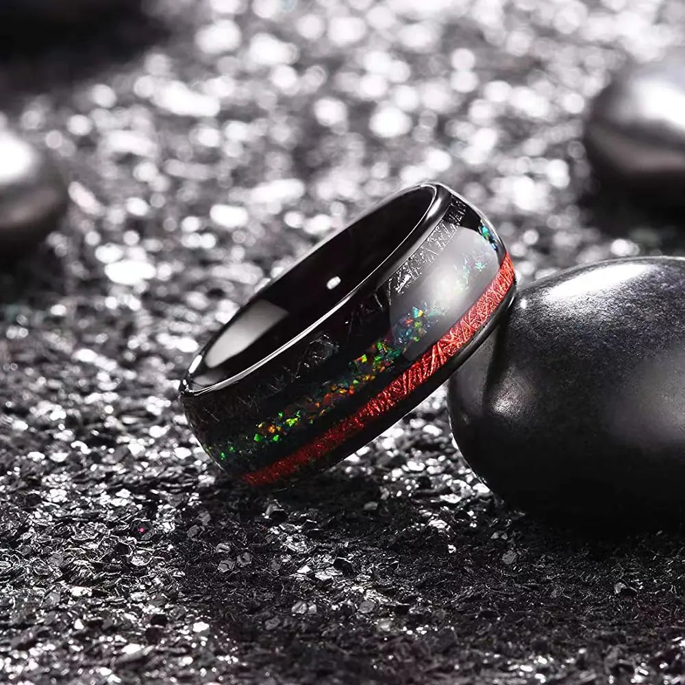 Cosmic Opal Ruby Meteorite Ring