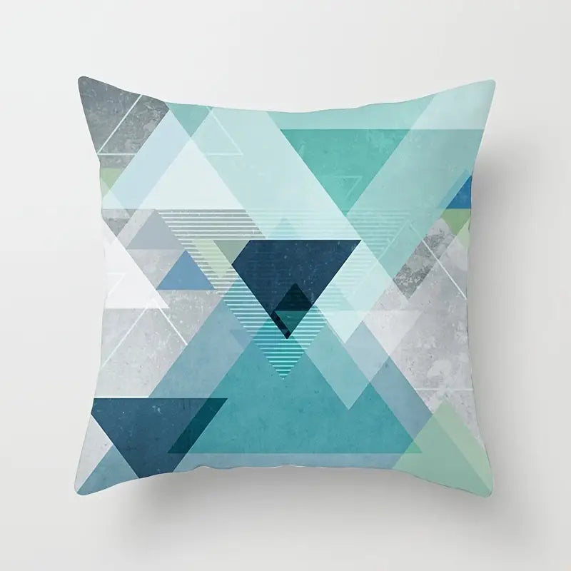 Abstract Geometric Pattern Throw Pillowcase 17.7"x17.7"