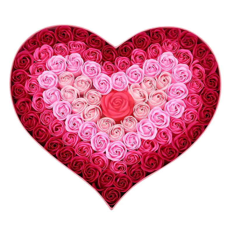 Gradient LED Heart-Shaped Soap Rose Gift Box