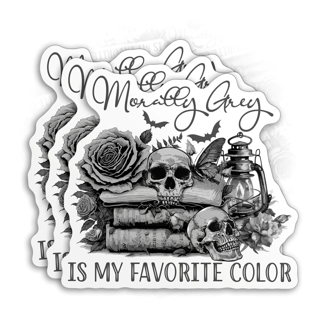 (3PCS) Morally Gray is My Favorite Color Sticker Bookish Sticker Kindle Morally Grey Romance Book 2" Die-Cut Waterproof Vinyl Sticker for Water Bottle Tumbler Phone Case Laptop Car (2 Inches)