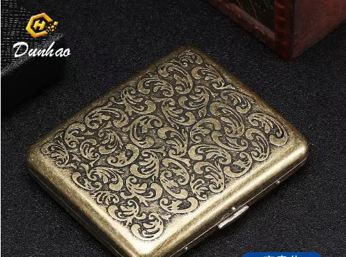 Retro Bronze Portable Stainless Steel Cigarette Box (20 Pack)