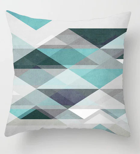 Abstract Geometric Pattern Throw Pillowcase 17.7"x17.7"