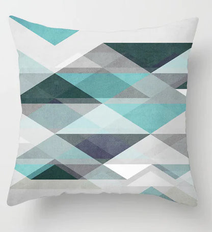 Abstract Geometric Pattern Throw Pillowcase 17.7"x17.7"