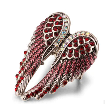 Angel Wings Ring with Rhinestones for Women