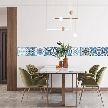 Blue Retro Tile Pattern for Home Renovation and Decor
