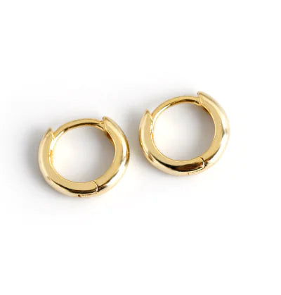 EH1002 Round Gold Plated S925 Silver Hoop Earrings