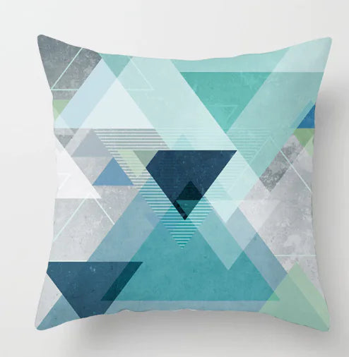 Abstract Geometric Pattern Throw Pillowcase 17.7"x17.7"