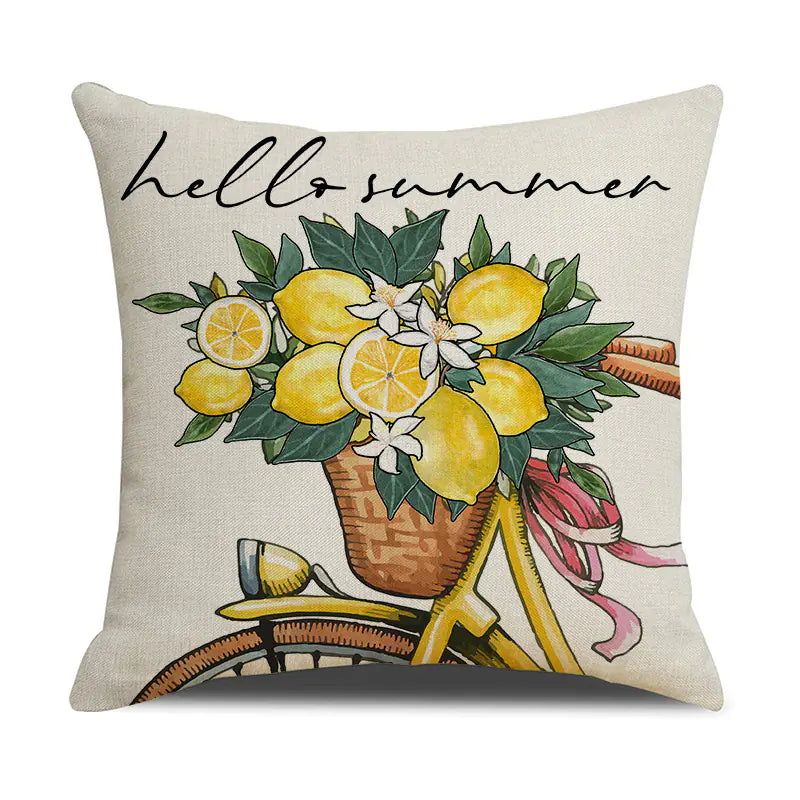 Yellow Lemon Pattern Pillowcase for Home and Office