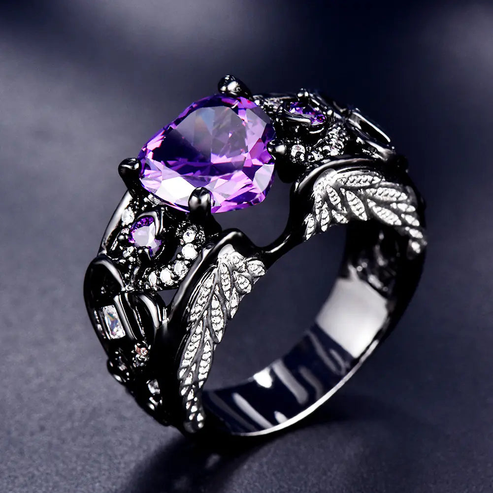 Angel Wings Heart Ring