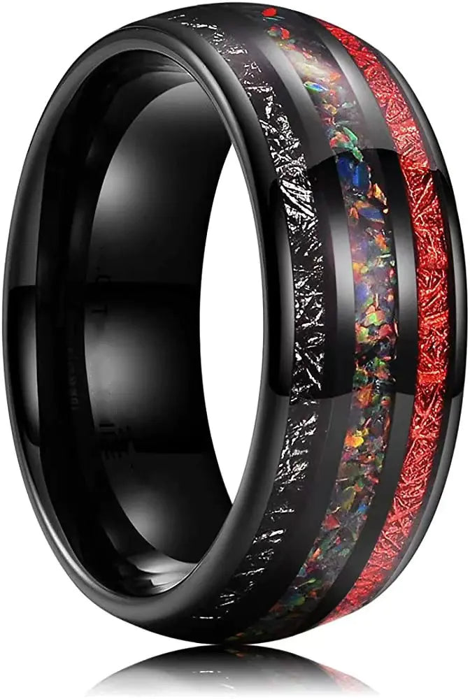Cosmic Opal Ruby Meteorite Ring