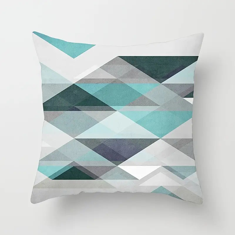 Abstract Geometric Pattern Throw Pillowcase 17.7"x17.7"