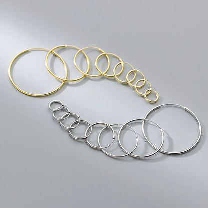 S925 Silver Mini Round Hoop Earrings (1.2mm &amp; 1.5mm)