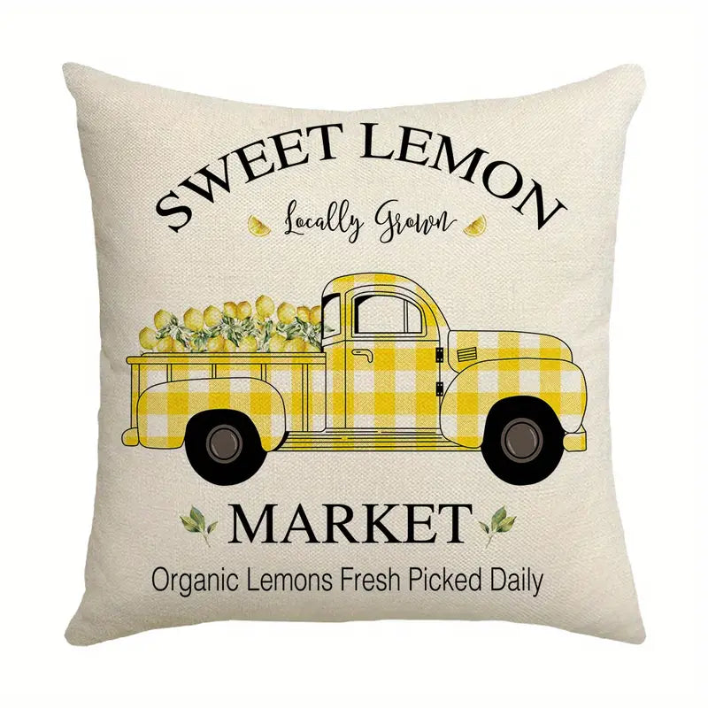 Yellow Lemon Pattern Pillowcase for Home and Office