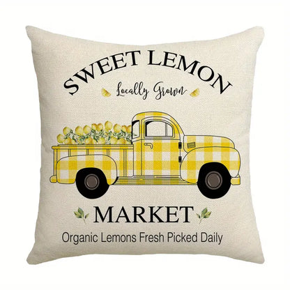 Yellow Lemon Pattern Pillowcase for Home and Office