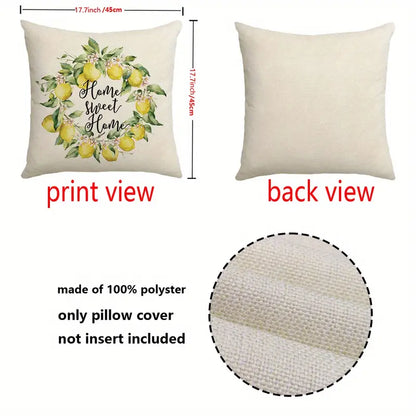 Yellow Lemon Pattern Pillowcase for Home and Office