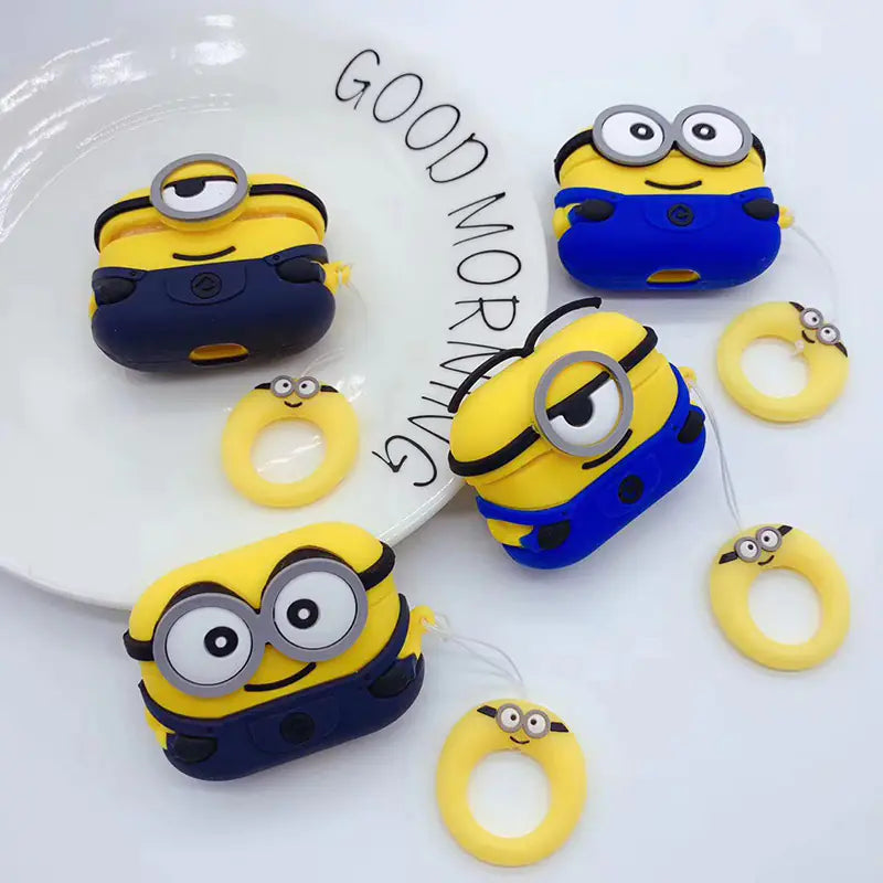 Cute Cartoon Silicone AirPods Pro 3 Case - Minions Design