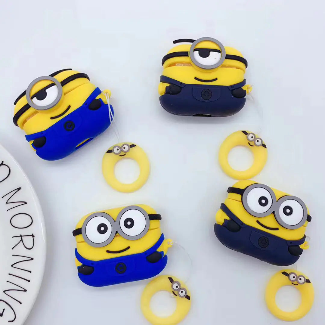 Cute Cartoon Silicone AirPods Pro 3 Case - Minions Design