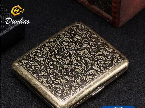 Retro Bronze Portable Stainless Steel Cigarette Box (20 Pack)