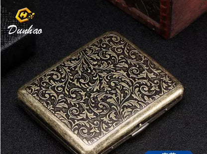 Retro Bronze Portable Stainless Steel Cigarette Box (20 Pack)