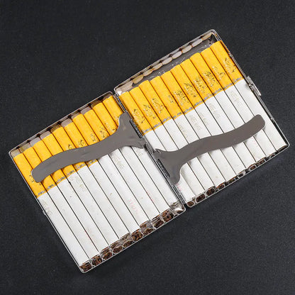 Silver Portable Metal Cigarette Case for 20 Cigarettes