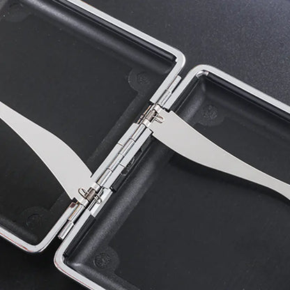 Metal Cigarette Case with Grid Pattern for Men and Women