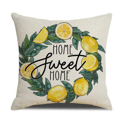 Yellow Lemon Pattern Pillowcase for Home and Office