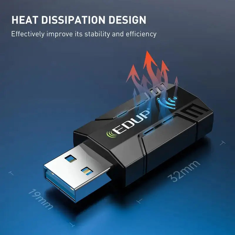 EDUP AC1300Mbps USB WiFi Adapter for PC and Laptop